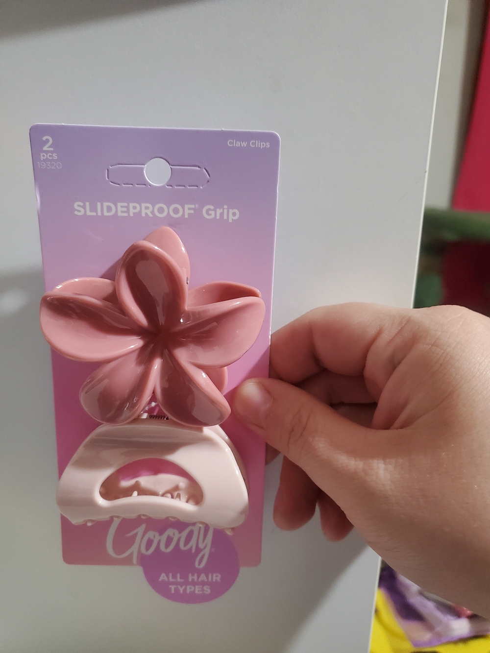 Goody Kids Pink Flower & Light Pink Slideproof Hair Clips - 2 Pack